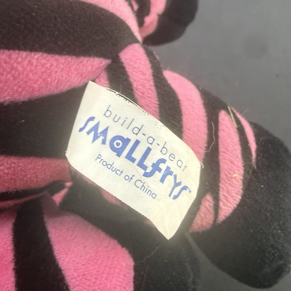 Build-A-Bear 8" Pink & Black Striped Zebra Safari Smallfry - Picture 4 of 9
